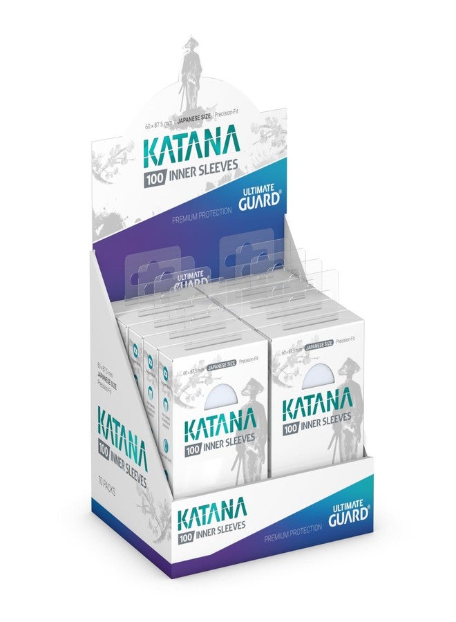 ألتيميت جارد أكمام بطاقات داخلية من Ultimate Guard Katana، 100 كم بحجم ياباني لبطاقات ألعاب الورق، 60 × 87.5 مم، شفافة، أكمام للبطولات، خالية من مادة PVC والأحماض، مثالية للتغليف المزدوج. - Image 4